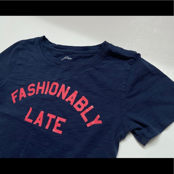 💎J Crew navy blue Fashionably Late T-shirt - Picture 9 of 11